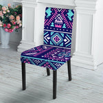 Blue And Pink Aztec Pattern Print Dining Chair Slipcover