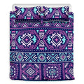 Blue And Pink Aztec Pattern Print Duvet Cover Bedding Set