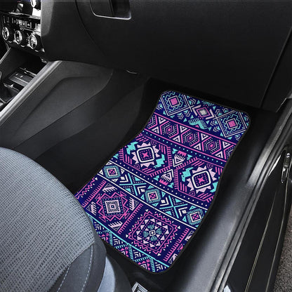 Blue And Pink Aztec Pattern Print Front Car Floor Mats