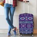 Blue And Pink Aztec Pattern Print Luggage Cover