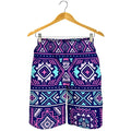Blue And Pink Aztec Pattern Print Men's Shorts