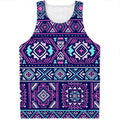 Blue And Pink Aztec Pattern Print Men's Tank Top