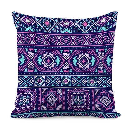 Blue And Pink Aztec Pattern Print Pillow Cover