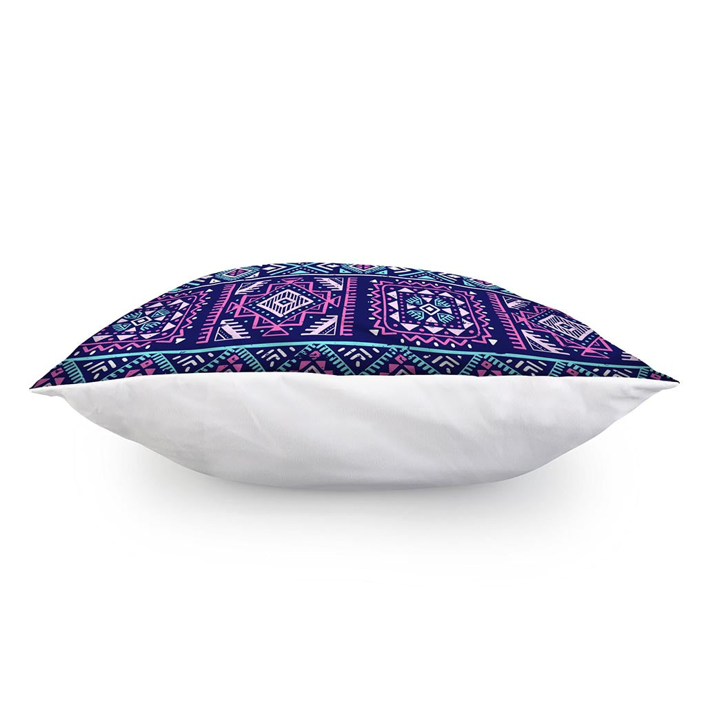Blue And Pink Aztec Pattern Print Pillow Cover