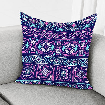 Blue And Pink Aztec Pattern Print Pillow Cover