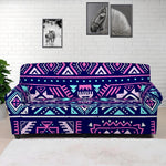 Blue And Pink Aztec Pattern Print Sofa Cover
