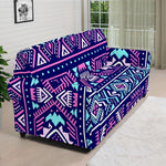 Blue And Pink Aztec Pattern Print Sofa Cover
