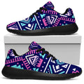 Blue And Pink Aztec Pattern Print Walking Shoes