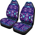Blue And Pink Aztec Pattern Print Universal Fit Car Seat Covers