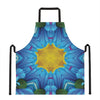 Blue And Pink Flowers Kaleidoscope Print Apron