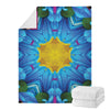 Blue And Pink Flowers Kaleidoscope Print Blanket