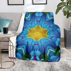 Blue And Pink Flowers Kaleidoscope Print Blanket