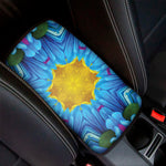 Blue And Pink Flowers Kaleidoscope Print Car Center Console Cover