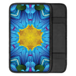 Blue And Pink Flowers Kaleidoscope Print Car Center Console Cover