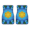 Blue And Pink Flowers Kaleidoscope Print Front Car Floor Mats