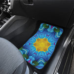 Blue And Pink Flowers Kaleidoscope Print Front Car Floor Mats