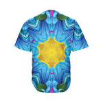 Blue And Pink Flowers Kaleidoscope Print Men's Baseball Jersey