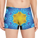 Blue And Pink Flowers Kaleidoscope Print Men's Boxer Briefs