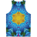 Blue And Pink Flowers Kaleidoscope Print Men's Tank Top