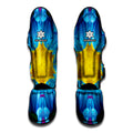 Blue And Pink Flowers Kaleidoscope Print Muay Thai Shin Guards