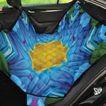 Blue And Pink Flowers Kaleidoscope Print Pet Car Back Seat Cover