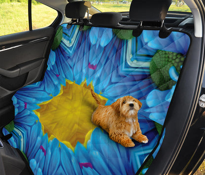 Blue And Pink Flowers Kaleidoscope Print Pet Car Back Seat Cover