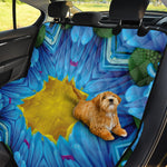 Blue And Pink Flowers Kaleidoscope Print Pet Car Back Seat Cover