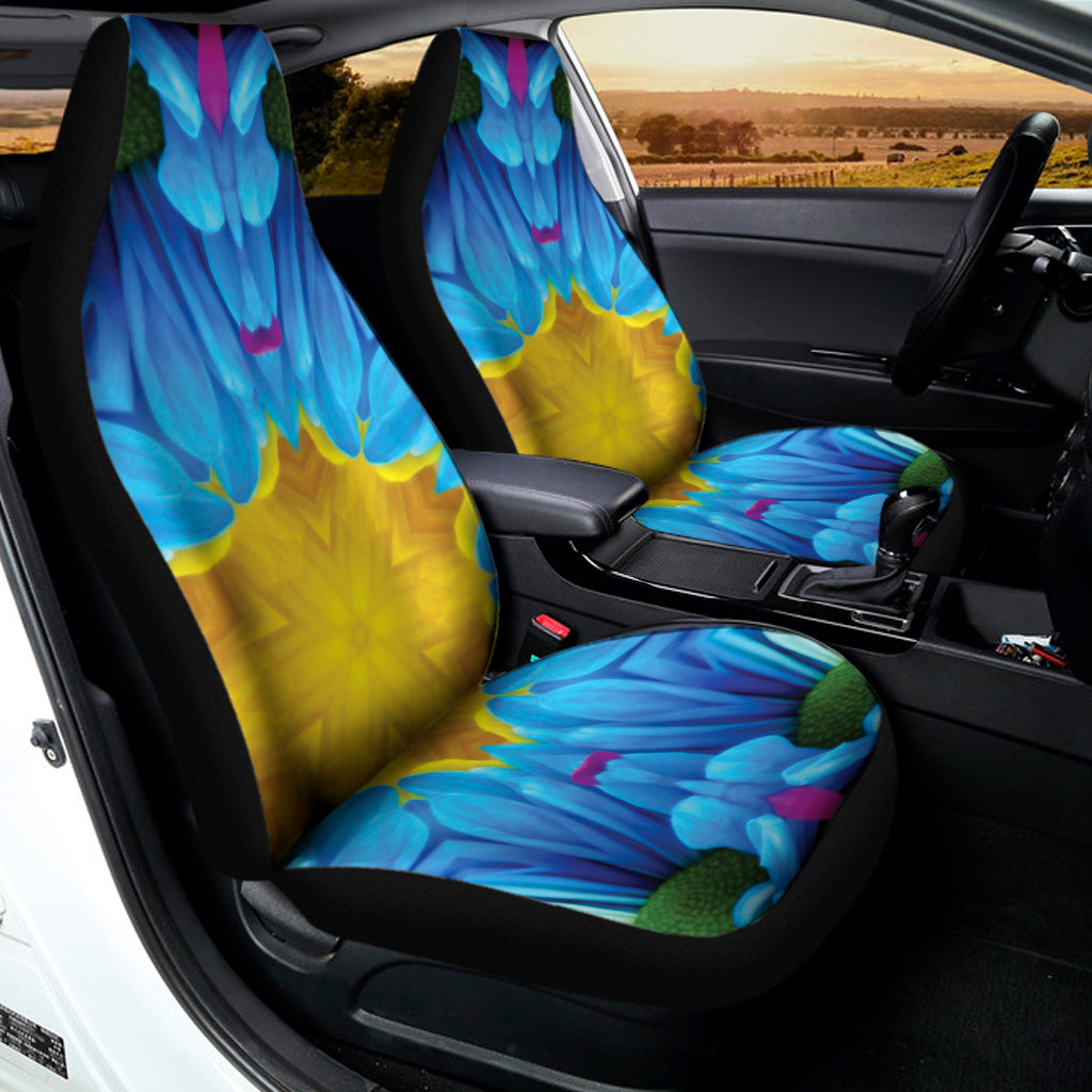 Blue And Pink Flowers Kaleidoscope Print Universal Fit Car Seat Covers