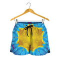 Blue And Pink Flowers Kaleidoscope Print Women's Shorts
