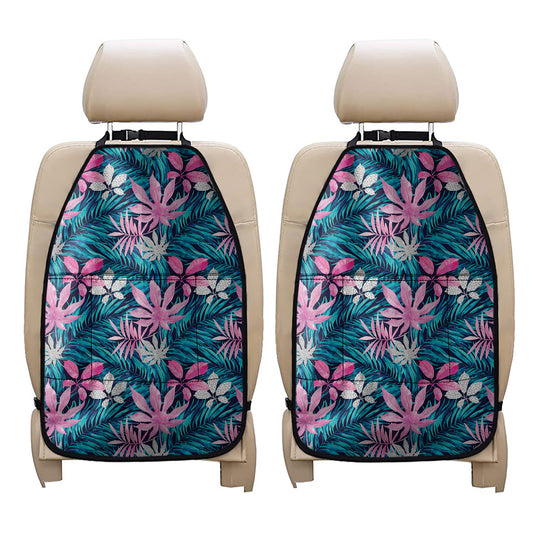 Blue And Pink Watercolor Hawaiian Print Car Seat Organizers