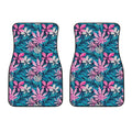 Blue And Pink Watercolor Hawaiian Print Front Car Floor Mats