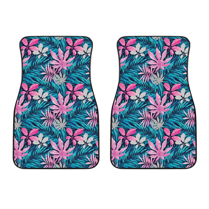 Blue And Pink Watercolor Hawaiian Print Front Car Floor Mats
