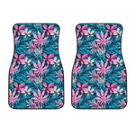 Blue And Pink Watercolor Hawaiian Print Front Car Floor Mats