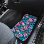 Blue And Pink Watercolor Hawaiian Print Front Car Floor Mats