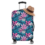Blue And Pink Watercolor Hawaiian Print Luggage Cover