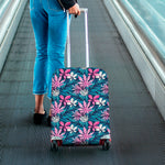 Blue And Pink Watercolor Hawaiian Print Luggage Cover