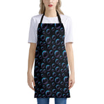 Blue And Purple Bubble Pattern Print Apron