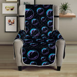 Blue And Purple Bubble Pattern Print Armchair Protector