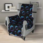 Blue And Purple Bubble Pattern Print Armchair Protector