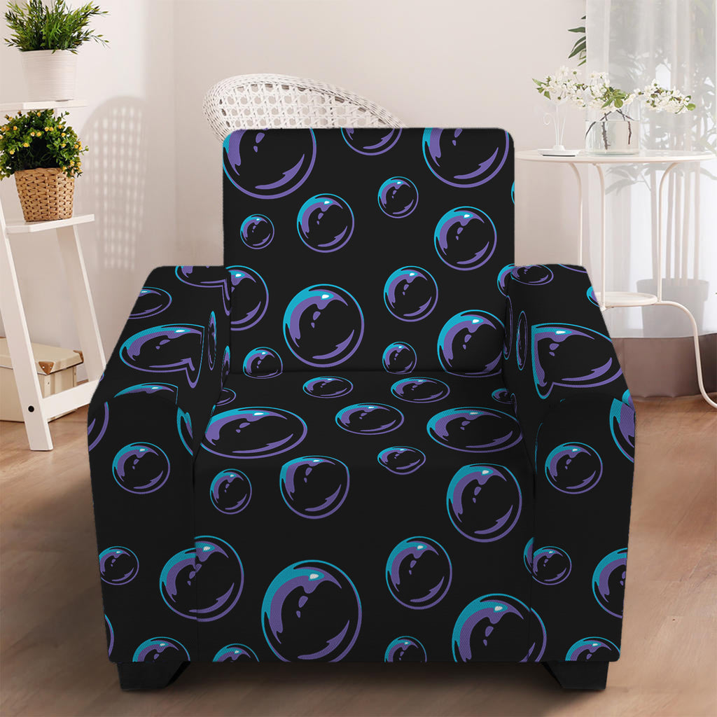 Blue And Purple Bubble Pattern Print Armchair Slipcover