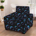 Blue And Purple Bubble Pattern Print Armchair Slipcover