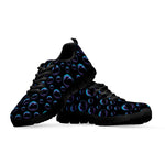 Blue And Purple Bubble Pattern Print Black Sneakers