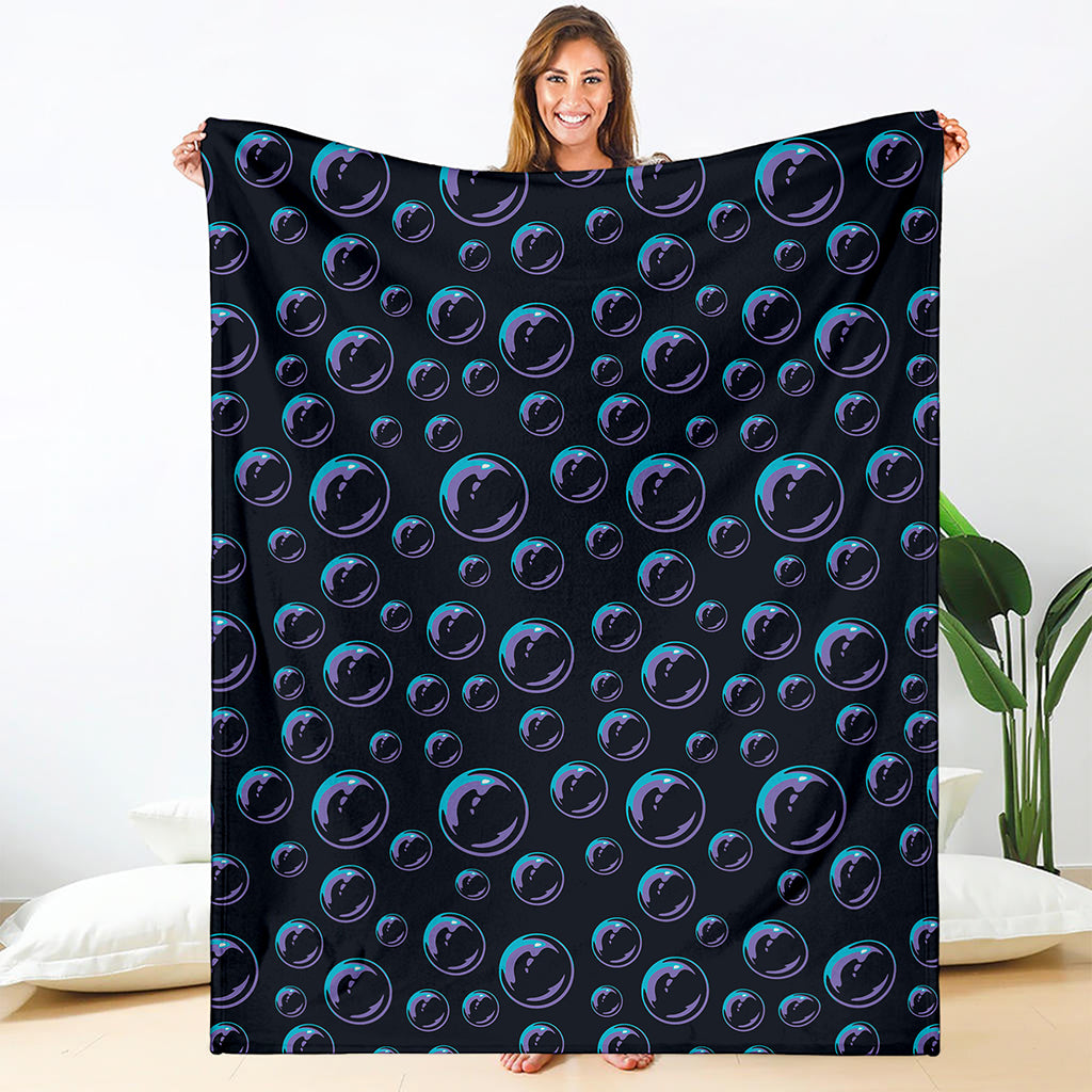 Blue And Purple Bubble Pattern Print Blanket