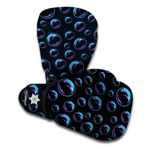 Blue And Purple Bubble Pattern Print Boxing Gloves