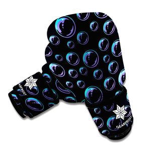 Blue And Purple Bubble Pattern Print Boxing Gloves