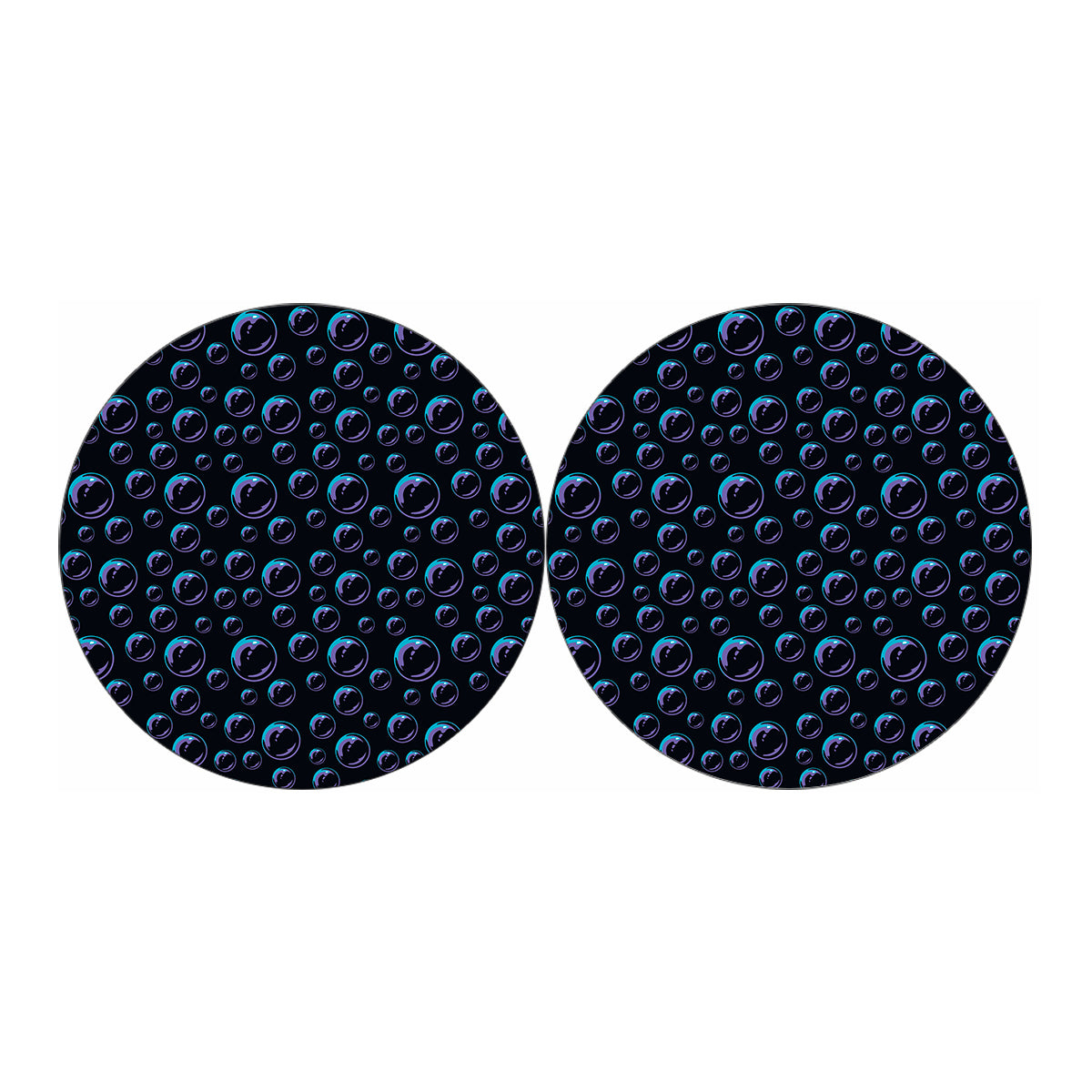 Blue And Purple Bubble Pattern Print Car Coasters