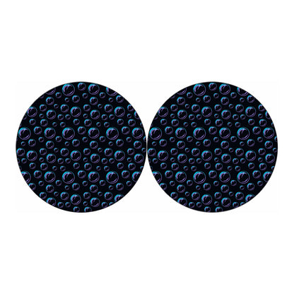 Blue And Purple Bubble Pattern Print Car Coasters