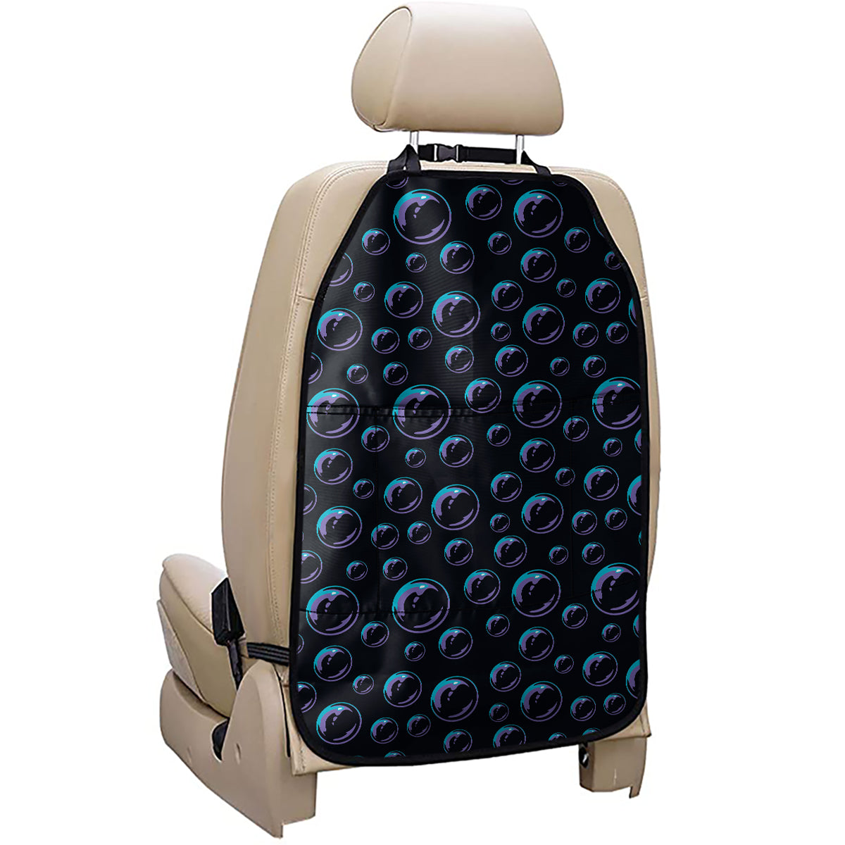 Blue And Purple Bubble Pattern Print Car Seat Organizers