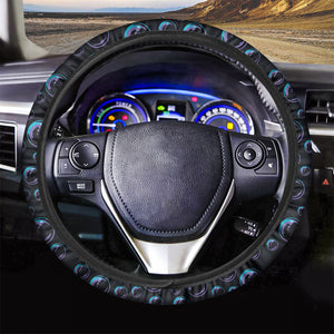 Blue And Purple Bubble Pattern Print Car Steering Wheel Cover