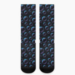 Blue And Purple Bubble Pattern Print Crew Socks